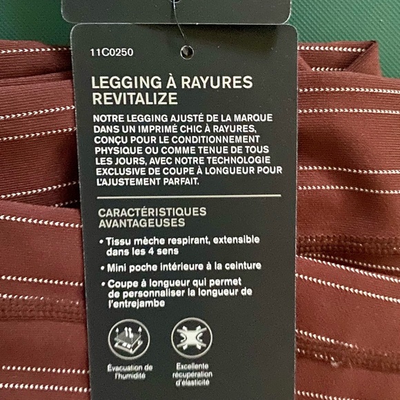 MPG REVITALIZE CUT—TO-LENGTH LEGGINGS IN MAHOGANY STRIPE XL - Picture 4 of 9